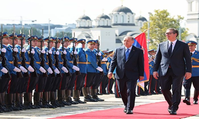 Cumhurbaşkanı Erdoğan, Sırbistan Cumhurbaşkanlığı Sarayı’nda