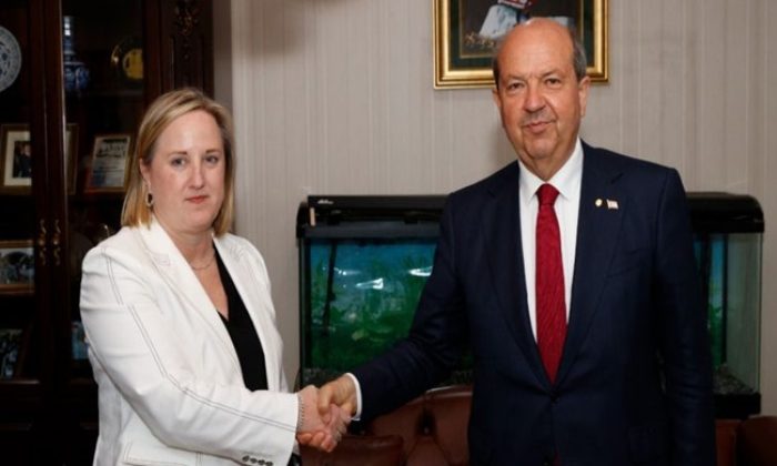 Cumhurbaşkanı Ersin Tatar, ABD’nin Kıbrıs Büyükelçisi Julie D. Fisher’i kabul etti