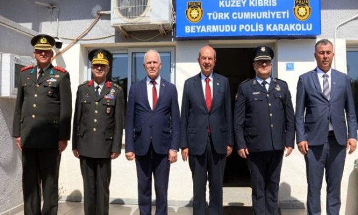 Cumhurbaşkanı Ersin Tatar, Beyarmudu Belediyesi ile Beyarmudu Polis Karakolu’nu ziyaret etti