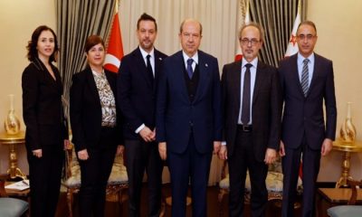 Cumhurbaşkanı Ersin Tatar, Rekabet Kurulu Başkanı Mustafa Üstünel ve üyelerini kabul ederek görüştü