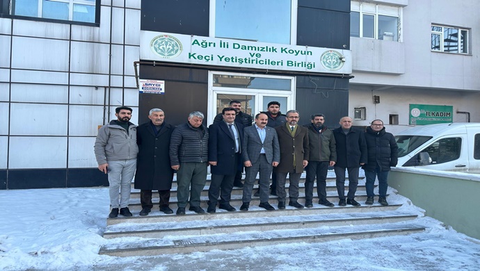 AK PARTİ AĞRI MERKEZ İLÇE BAŞKANI ALDEMİR `DEN AĞRI İLİ DAMIZLIK KOYUN KEÇİ YETİŞTİRİCİLERİ BİRLİĞİ BAŞKANI SAMANCI`YA ZİYARET